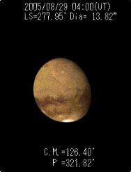 Mars simulation for 050829 0400 UT