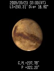 Mars simulation for 050923 0300 UT