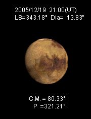 Mars simulation for 051219 2100 UT