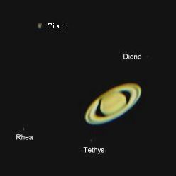Saturn and his satellites on 030916 03:15 UT