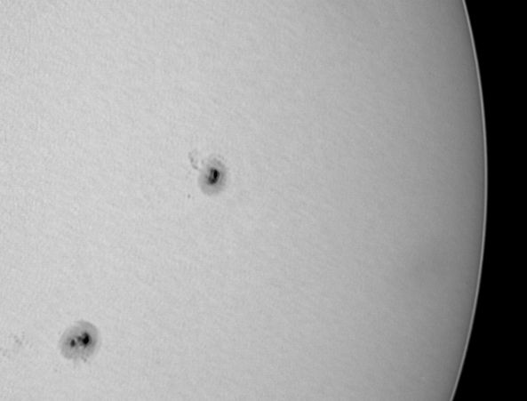 Sunspots 10775 and 6 on 050613