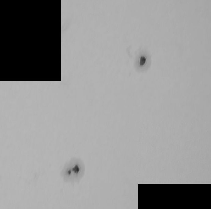 Sunspots 10775 and 6 on 050613
